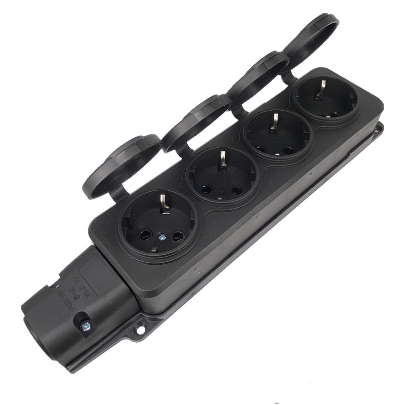 Outdoor Power Strip With Cover - Spina antipioggia per presa esterna impermeabile