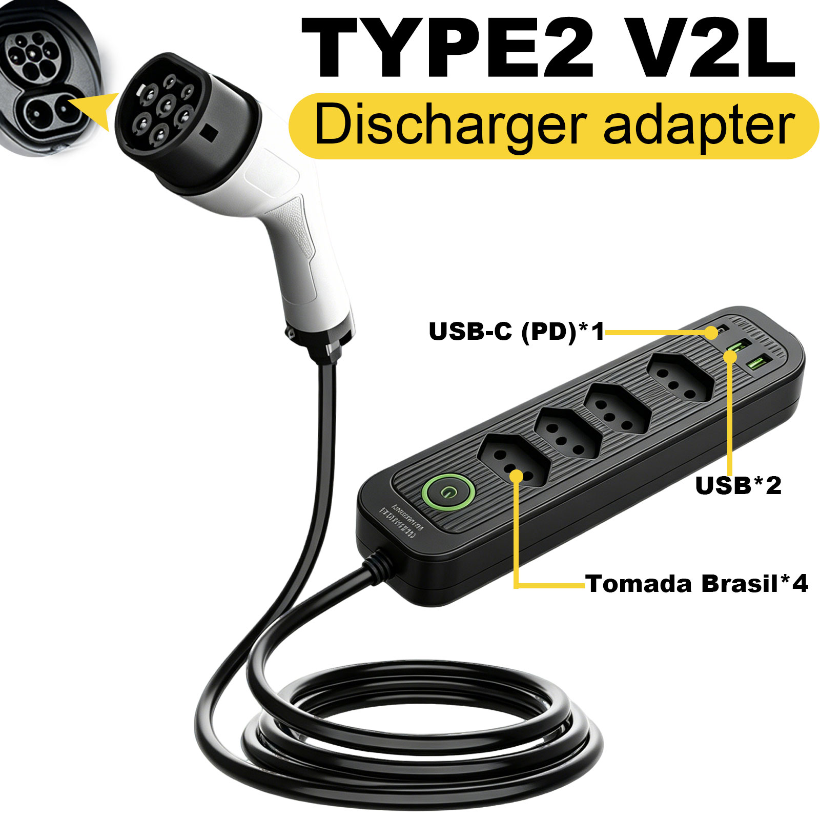 Outdoor Power Adapter - Adattatore di scarica V2L Tipo 2