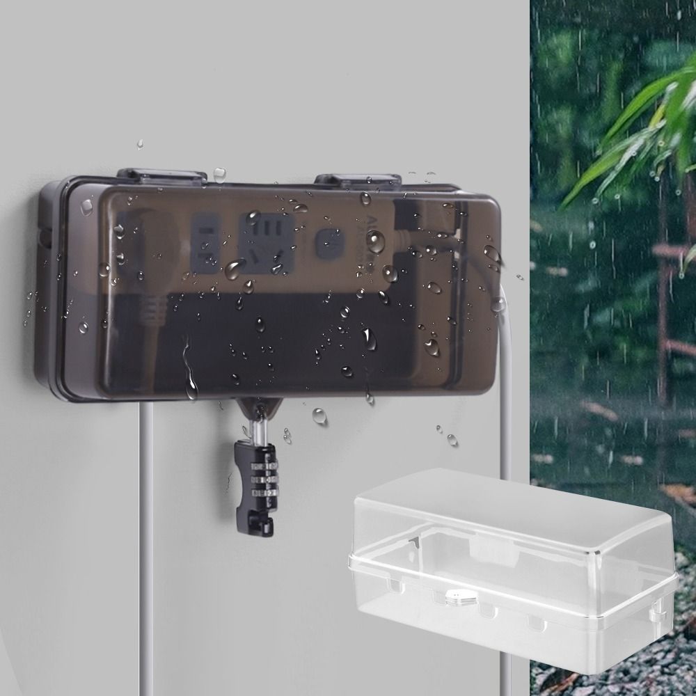 Outdoor Power Strip With Cover - Scatola Portatile in Plastica Antifurto e