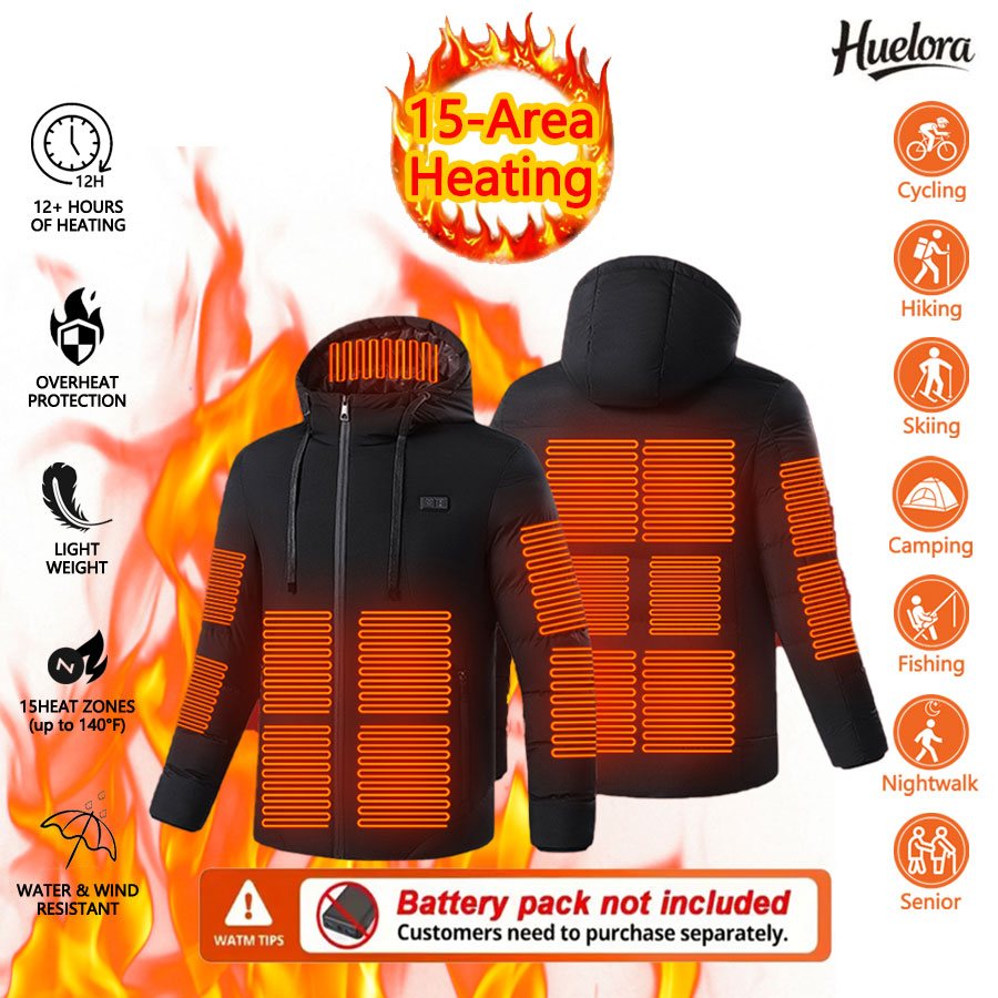 Outdoor Power Works - Huelora Giacca riscaldata da 11 aree